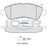 Plăcuțe de frână Icer 181388-402 față/ disk photo 2