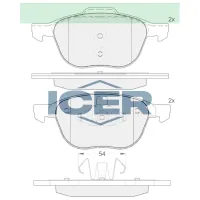 Plăcuțe de frână Icer 181617-202 față/ disk photo 2