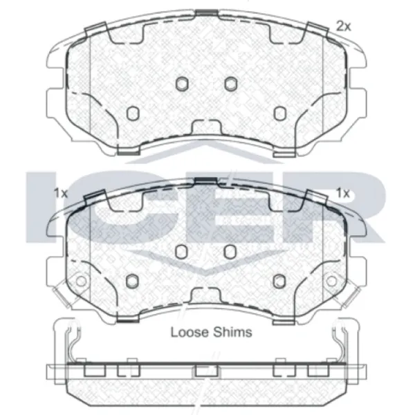 Тормозные колодки Icer 181644 передние/ дисковые photo 2 Тормозные колодки Icer 181644 передние/ дисковые photo 2