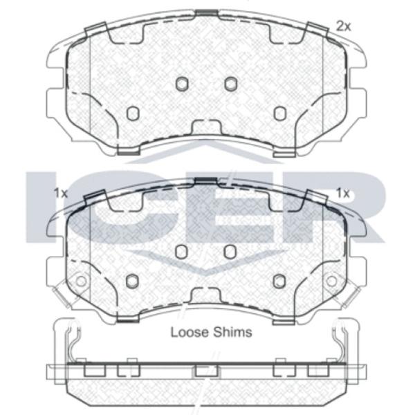 Тормозные колодки Icer 181644 передние/ дисковые photo 2 Тормозные колодки Icer 181644 передние/ дисковые photo 2