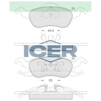Plăcuțe de frână Icer 181264 față/ disk photo 2