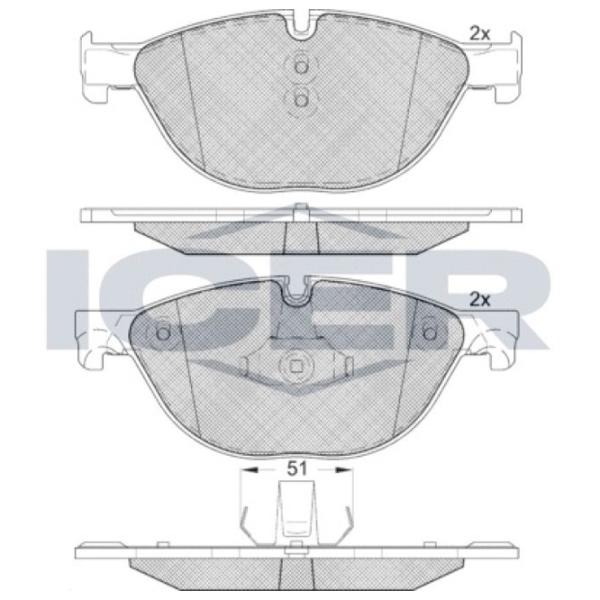 Тормозные колодки Icer 181961 передние/ дисковые photo 2