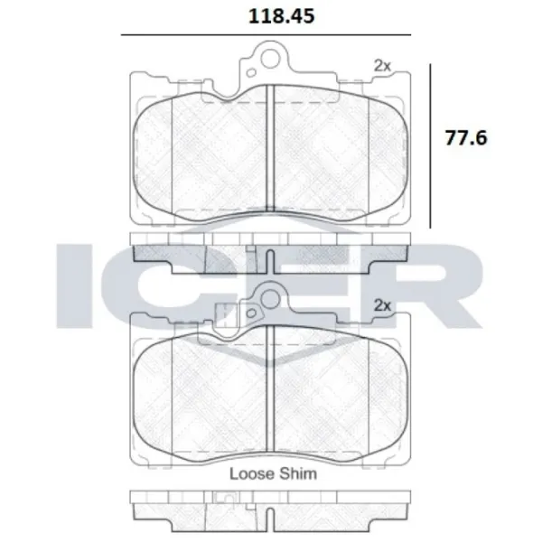 Plăcuțe de frână Icer 182059 față/ disk photo 2