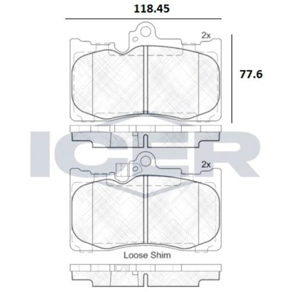 Plăcuțe de frână Icer 182059 față/ disk photo 2