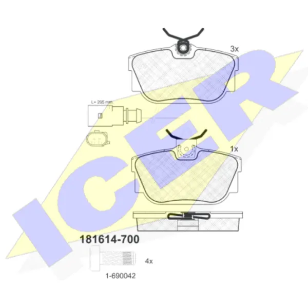 Тормозные колодки Icer 181614-700 задние/ дисковые photo 2 Тормозные колодки Icer 181614-700 задние/ дисковые photo 2