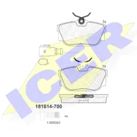 Plăcuțe de frână Icer 181614-700 spate/ disk photo 2