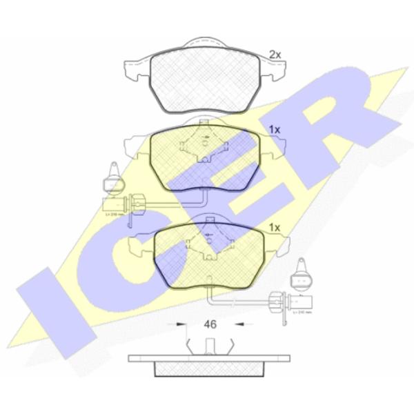 Plăcuțe de frână Icer 181331 față/ disk photo 2