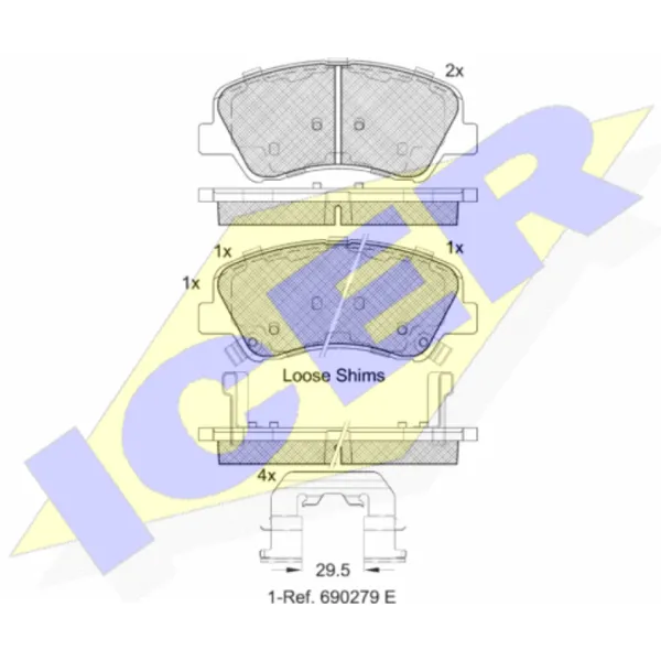 Тормозные колодки Icer 182035 передние/ дисковые photo 2
