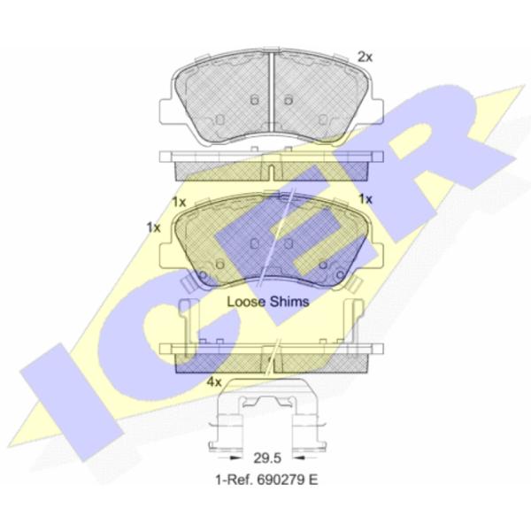 Тормозные колодки Icer 182035 передние/ дисковые photo 2