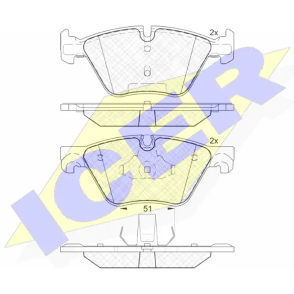 Тормозные колодки Icer 182002 передние/ дисковые photo 2