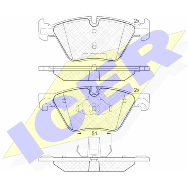 Тормозные колодки Icer 182002 передние/ дисковые photo 2