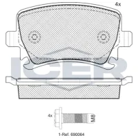 Plăcuțe de frână Icer 181600-703 spate/ disk photo 2