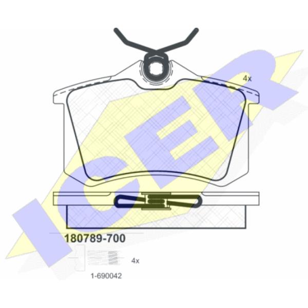 Plăcuțe de frână Icer 180789-700 spate/ disk photo 2