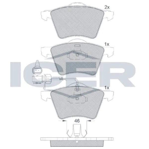 Тормозные колодки Icer 181605 передние/ дисковые photo 2 Тормозные колодки Icer 181605 передние/ дисковые photo 2
