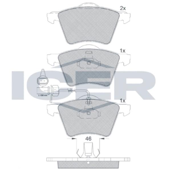 Тормозные колодки Icer 181605 передние/ дисковые photo 2 Тормозные колодки Icer 181605 передние/ дисковые photo 2