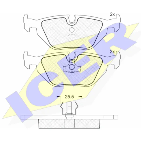 Тормозные колодки Icer 180802 задние/ дисковые photo 2 Тормозные колодки Icer 180802 задние/ дисковые photo 2