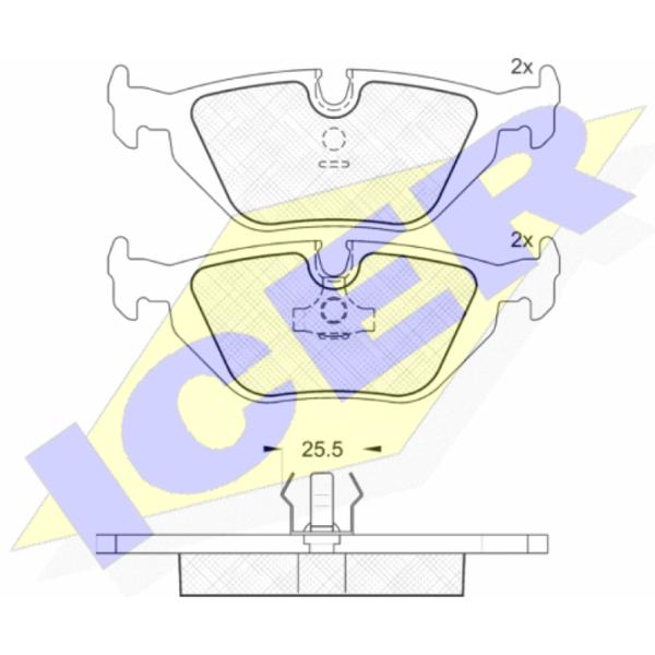 Тормозные колодки Icer 180802 задние/ дисковые photo 2 Тормозные колодки Icer 180802 задние/ дисковые photo 2