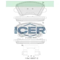 Plăcuțe de frână Icer 182029-234 față/ disk photo 2