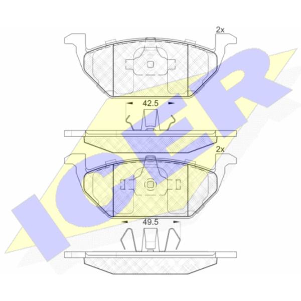 Тормозные колодки Icer 181338 передние/ дисковые photo 2