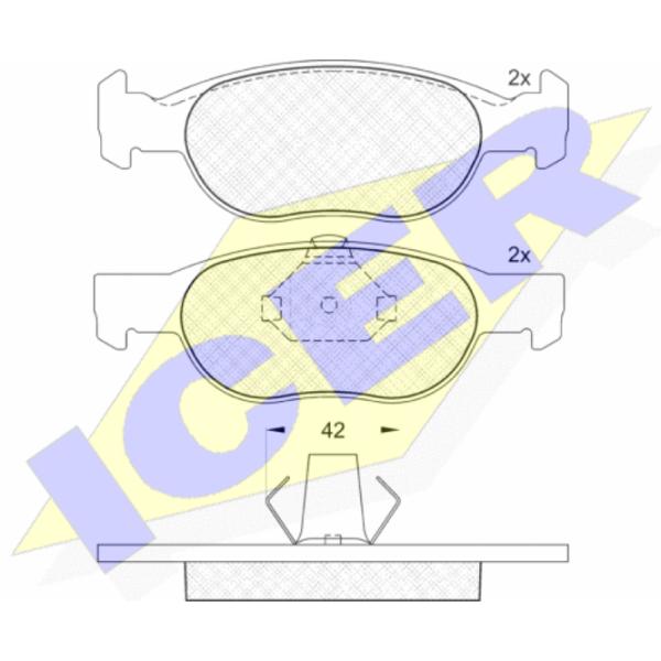 Тормозные колодки Icer 181348 передние/ дисковые photo 2