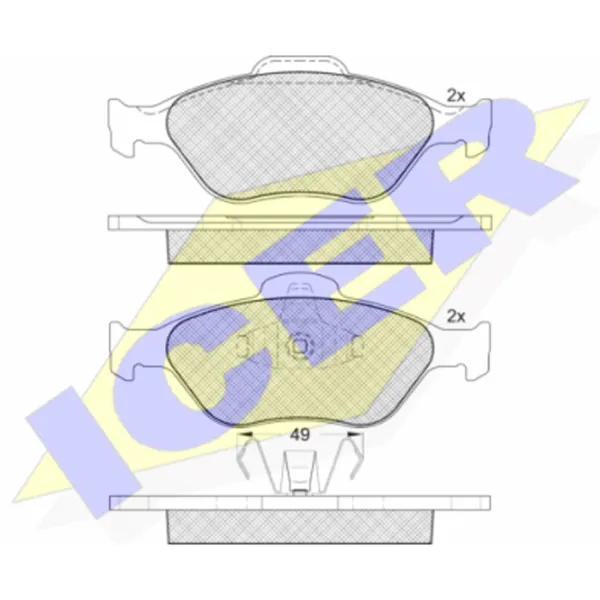 Тормозные колодки Icer 181343 передние/ дисковые photo 2 Тормозные колодки Icer 181343 передние/ дисковые photo 2