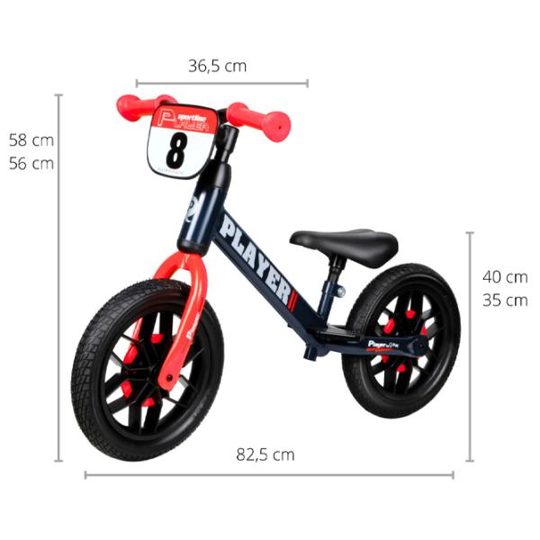 Bicicletă fără pedale Qplay Player 12" Oțel/ Red Black photo 6 Bicicletă fără pedale Qplay Player 12" Oțel/ Red Black photo 6