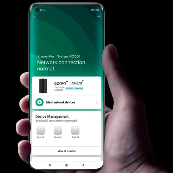 Wi-Fi Роутер Xiaomi Mesh System AX3000 (2-pack) 574 Мбит/ c/ 2402 Мбит/ с/ Черный photo 6