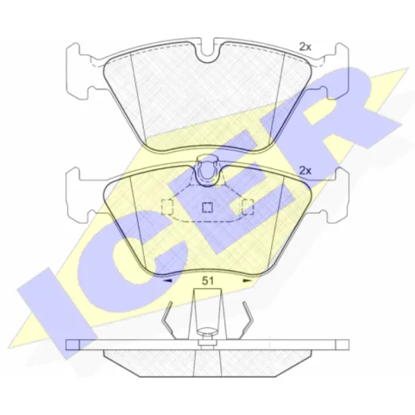 Plăcuțe de frână Icer 181296 față/ disk photo 2