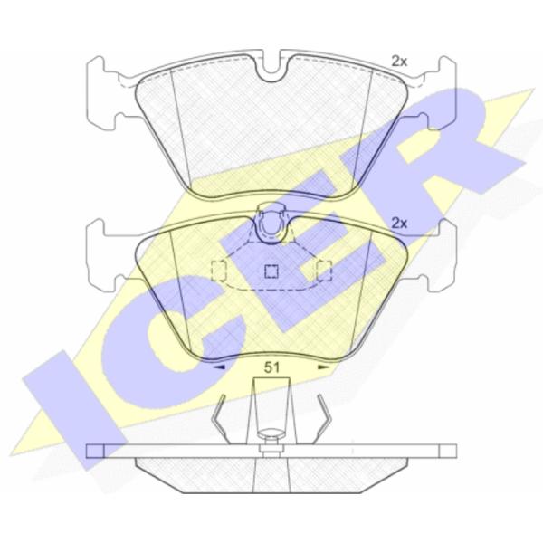 Plăcuțe de frână Icer 181296 față/ disk photo 2