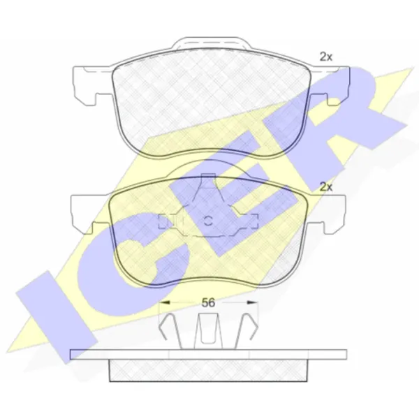 Plăcuțe de frână Icer 181297 față/ disk photo 2