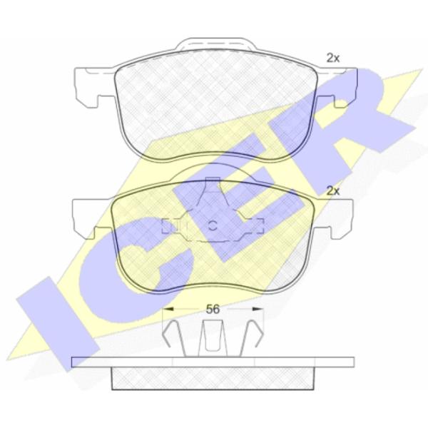 Plăcuțe de frână Icer 181297 față/ disk photo 2