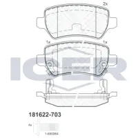 Plăcuțe de frână Icer 181622-703 spate/ disk photo 2