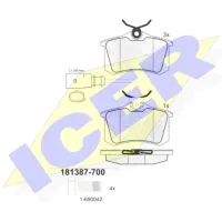Plăcuțe de frână Icer 181387-700 spate/ disk photo 2