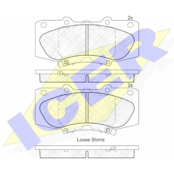 Тормозные колодки Icer 182006 передние/ дисковые photo 2 Тормозные колодки Icer 182006 передние/ дисковые photo 2
