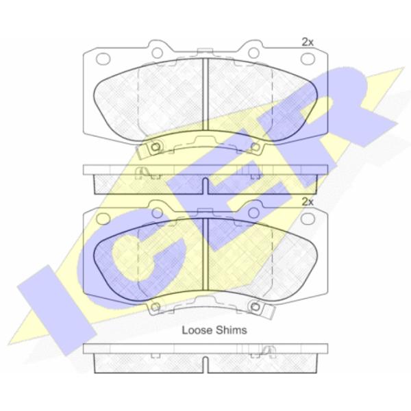 Тормозные колодки Icer 182006 передние/ дисковые photo 2 Тормозные колодки Icer 182006 передние/ дисковые photo 2