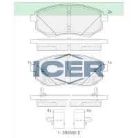 Plăcuțe de frână Icer 182449 față/ disk photo 2