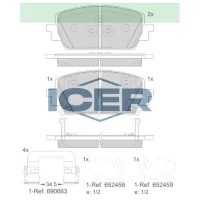 Plăcuțe de frână Icer 182428 față/ disk photo 2