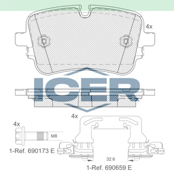 Тормозные колодки Icer 182248-203 задние/ дисковые photo 3