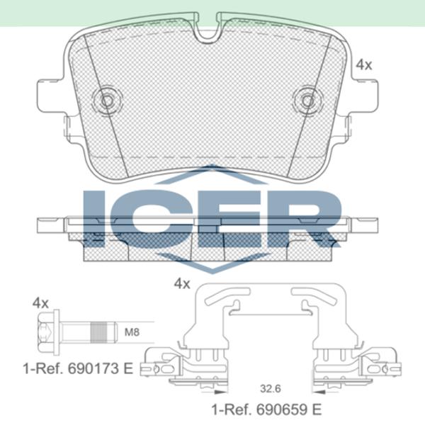 Тормозные колодки Icer 182248-203 задние/ дисковые photo 3