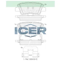 Plăcuțe de frână Icer 182036-203 spate/ disk photo 2