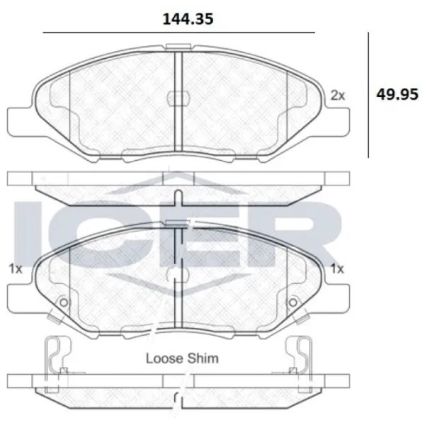 Plăcuțe de frână Icer 182074 față/ disk photo 2