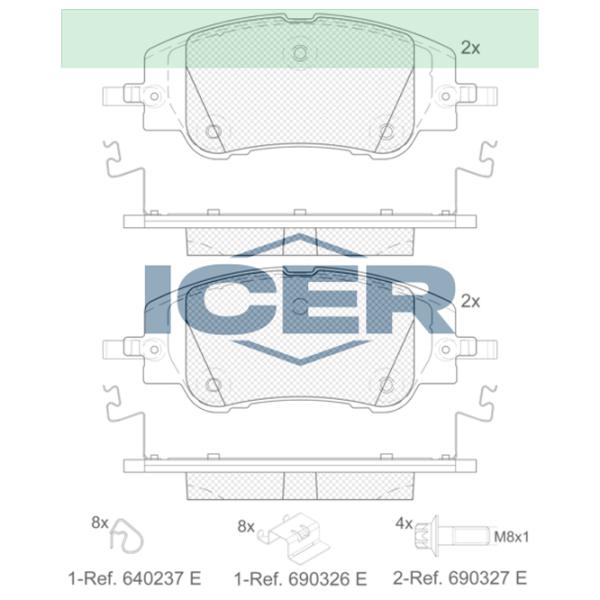 Тормозные колодки Icer 182430 передние/ дисковые photo 2 Тормозные колодки Icer 182430 передние/ дисковые photo 2