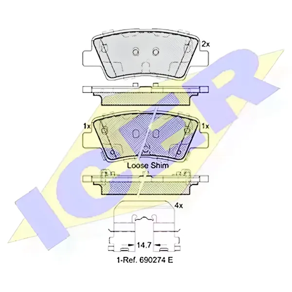 Тормозные колодки Icer 182036 задние/ дисковые photo 4 Тормозные колодки Icer 182036 задние/ дисковые photo 4
