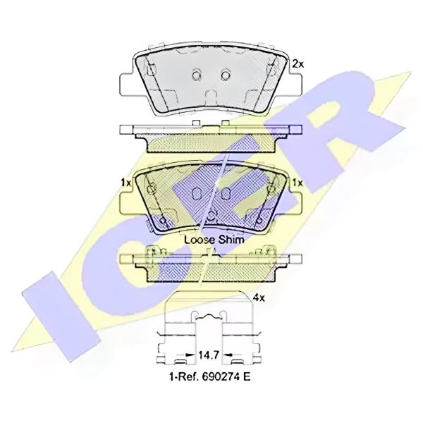 Тормозные колодки Icer 182036 задние/ дисковые photo 4 Тормозные колодки Icer 182036 задние/ дисковые photo 4