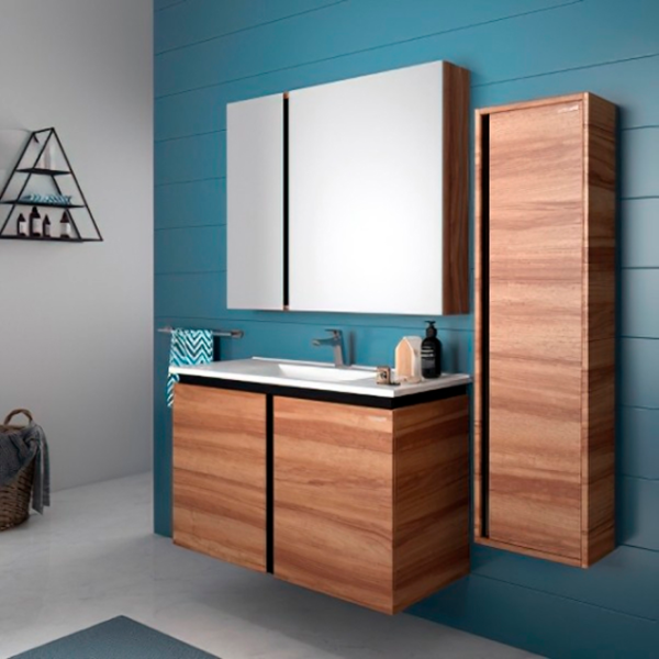 Dulap cu lavoar Creavit Verti Pe perete/ MDF/ Light walnut photo 2