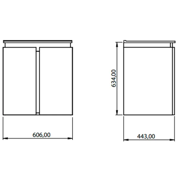 Dulap cu lavoar Creavit Verti Pe perete/ MDF/ Light walnut photo 3