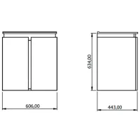 Dulap cu lavoar Creavit Verti Pe perete/ MDF/ Light walnut photo 3
