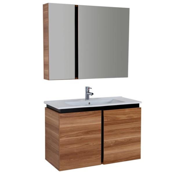 Dulap cu lavoar Creavit Verti Pe perete/ MDF/ Brown photo 2