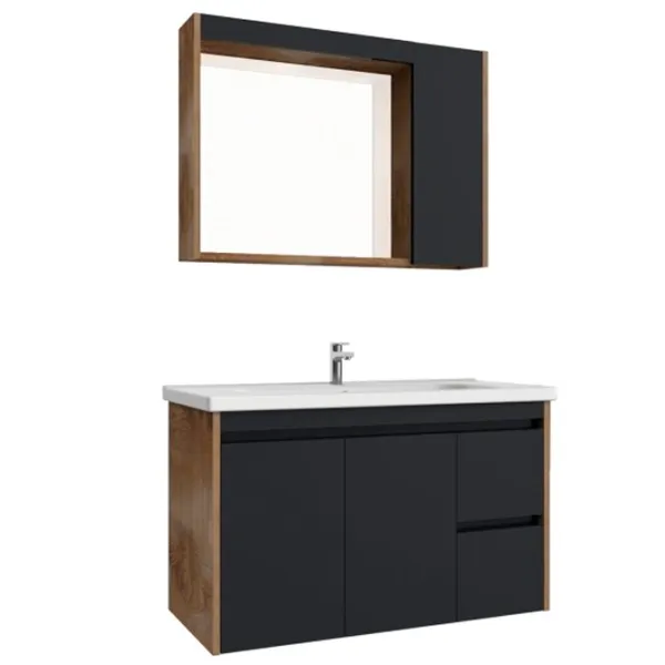 Dulap cu lavoar Creavit Link Pe perete/ MDF/ Brown photo 2