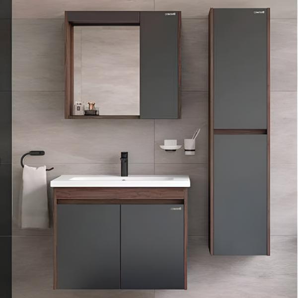 Dulap cu lavoar Creavit Link Pe perete/ MDF/ Brown photo 3